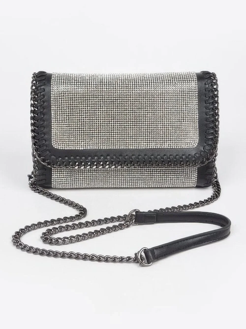 Multi Color Rhinestone Chain Braided Clutch